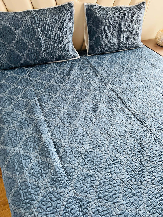 Printed Quilted Bedcover 3pc Set