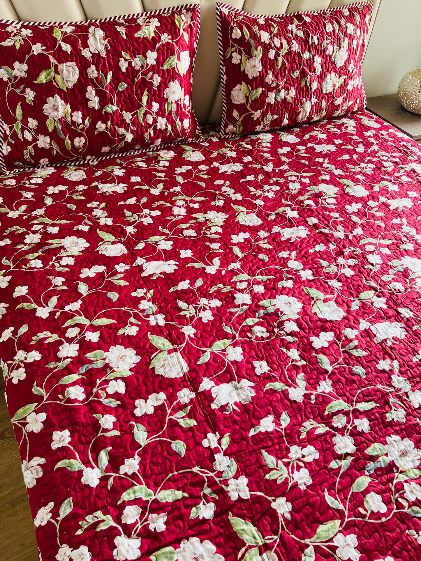 Printed Quilted Bedcover 3pc Set