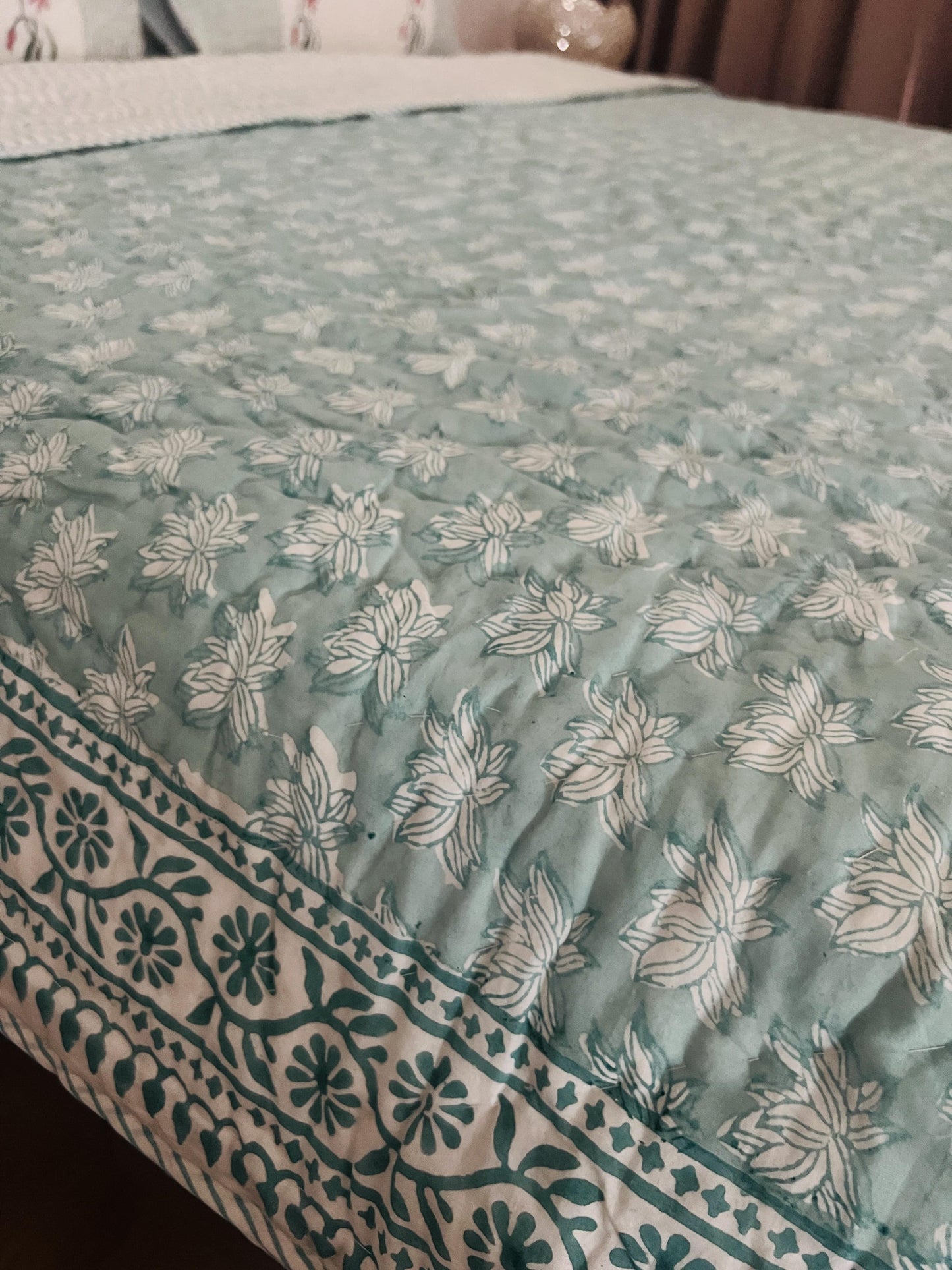 Double Bed Handblock Reversible Quilt