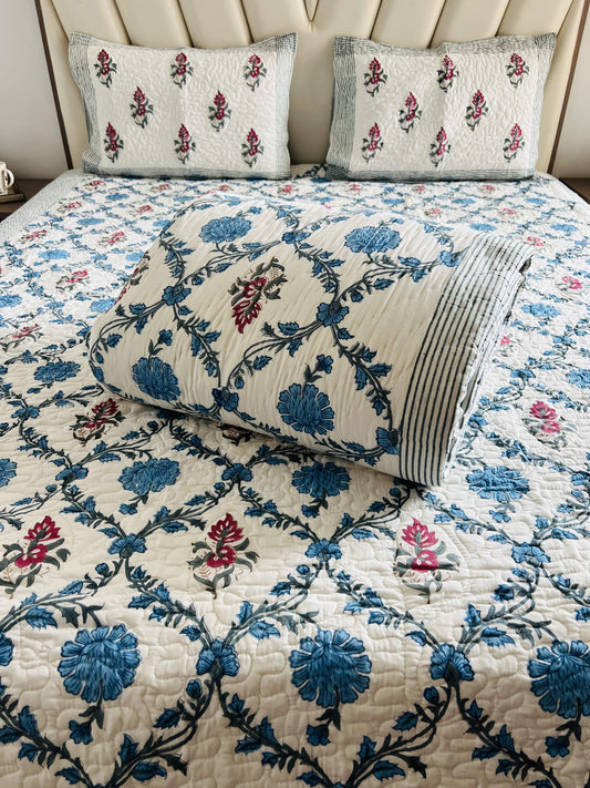 Double Bed Handblock Reversible Quilt