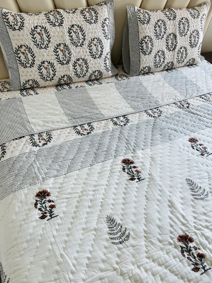 Double Bed Handblock Reversible Quilt