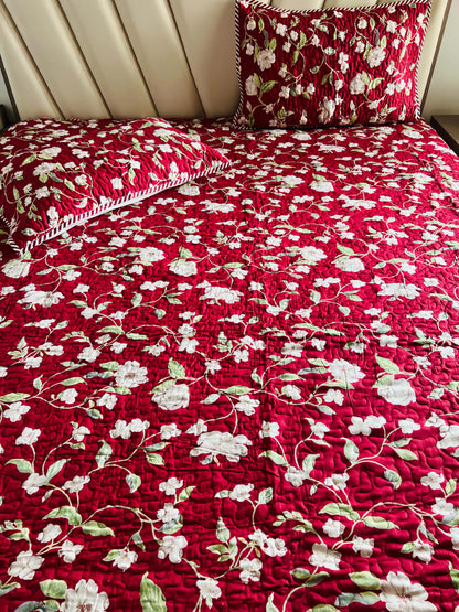 Printed Quilted Bedcover 3pc Set