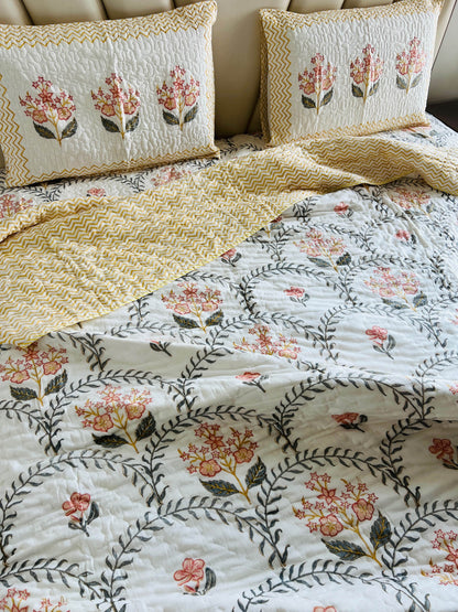 Double Bed Handblock Reversible Quilt