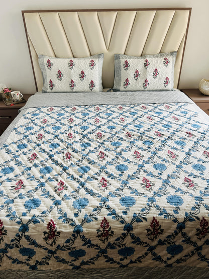 Double Bed Handblock Reversible Quilt