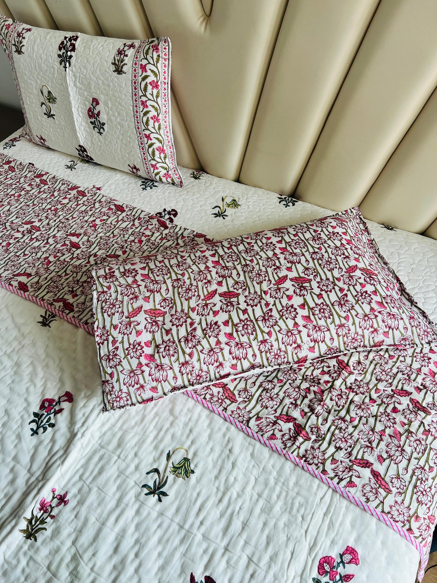 Double Bed Handblock Reversible Quilt