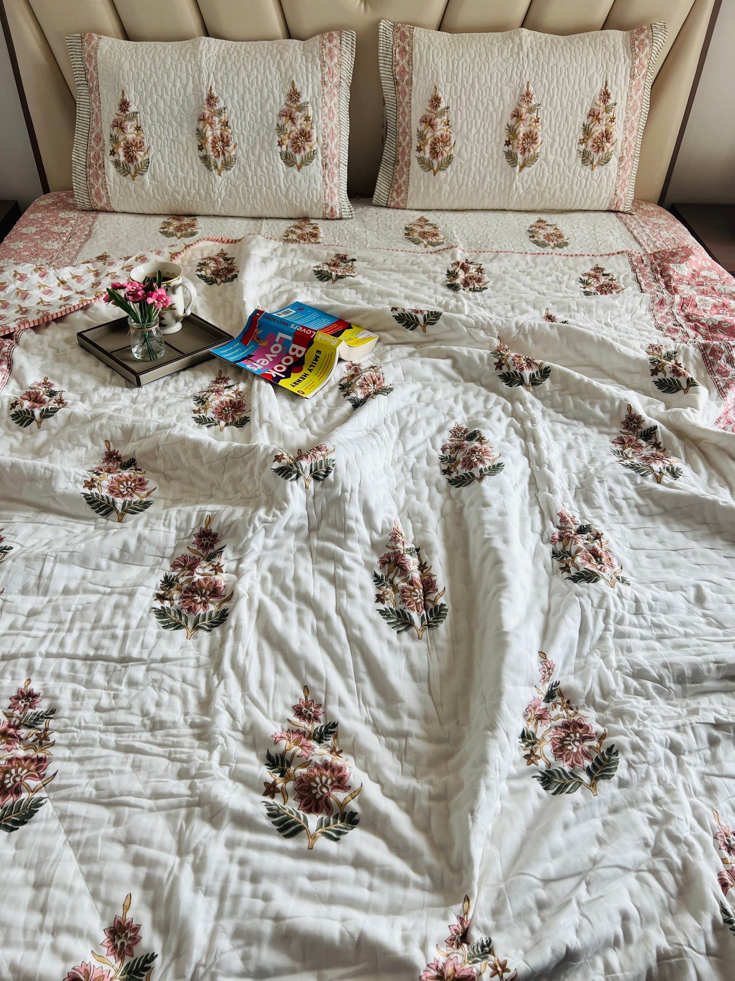 Double Bed Handblock Reversible Quilt