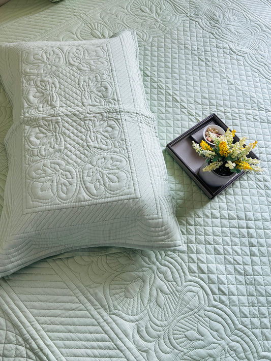 Pista-2 Quilted Solid Bedcover 3pc Set