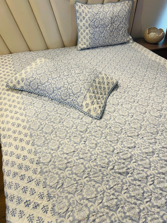 Printed Quilted Bedcover 3pc Set