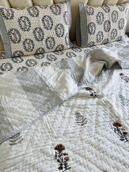 Double Bed Handblock Reversible Quilt