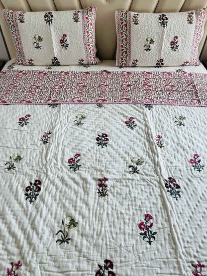 Double Bed Handblock Reversible Quilt