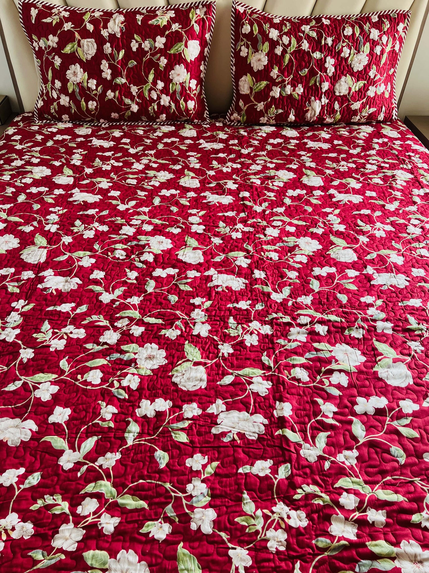 Printed Quilted Bedcover 3pc Set