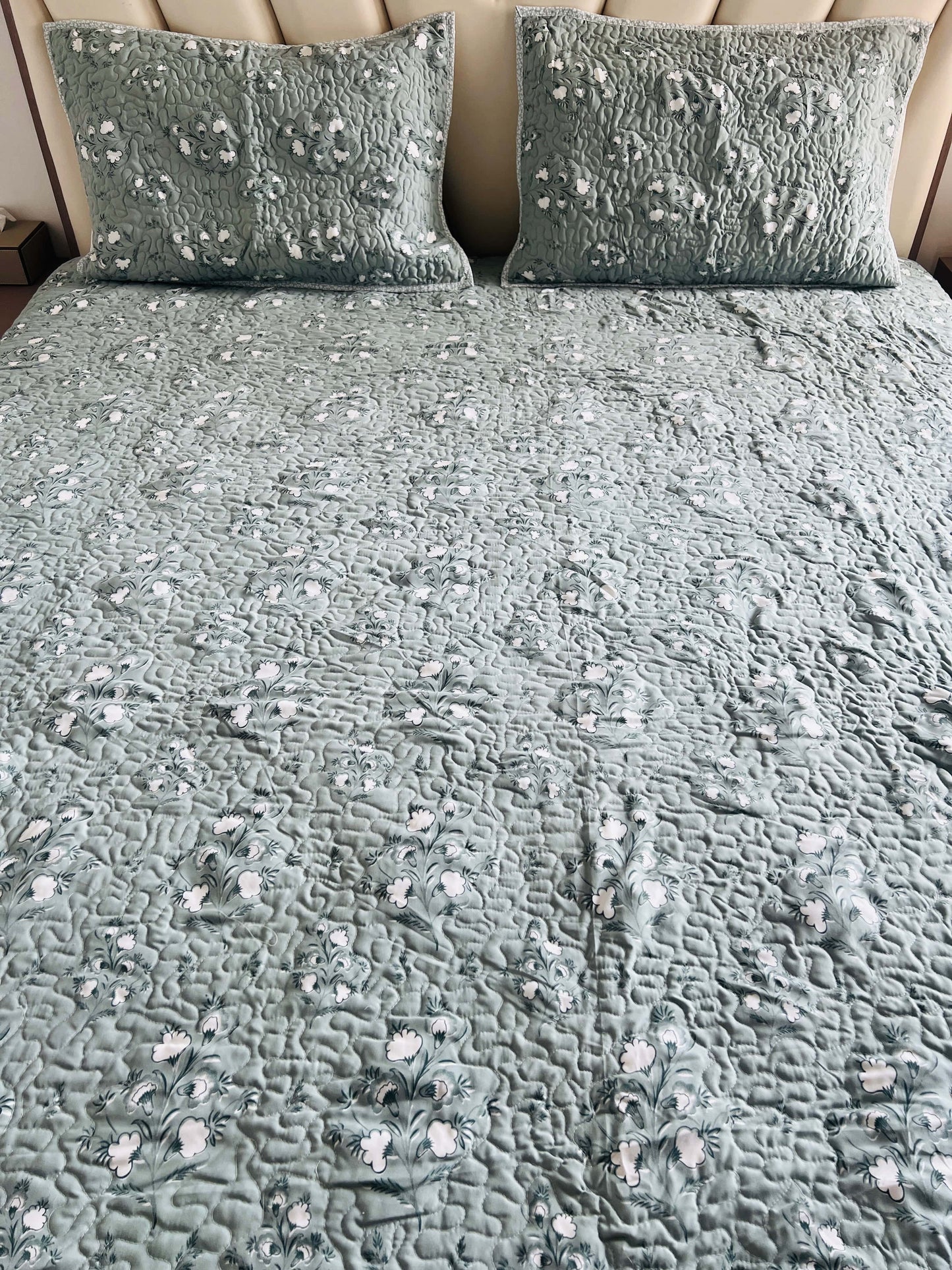 Printed Quilted Bedcover 3pc Set