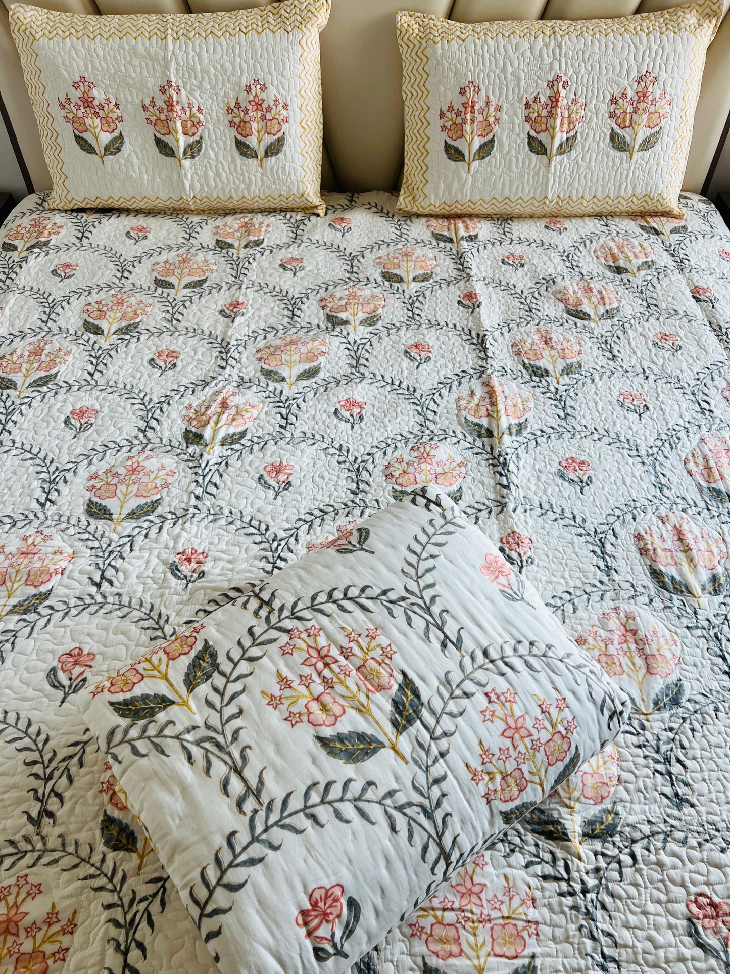 Double Bed Handblock Reversible Quilt