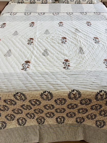 Double Bed Handblock Reversible Quilt