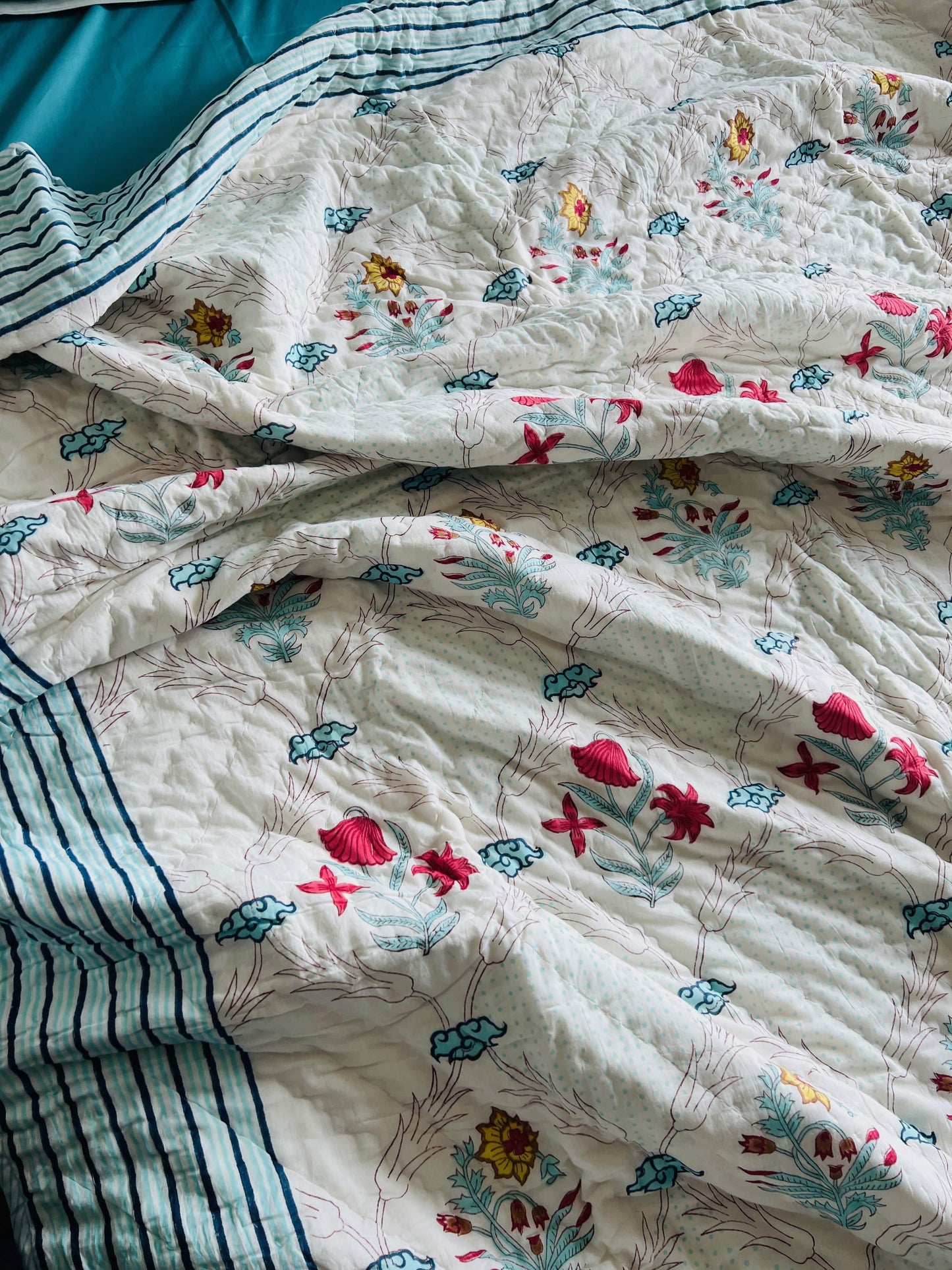 Double Bed Handblock Reversible Quilt