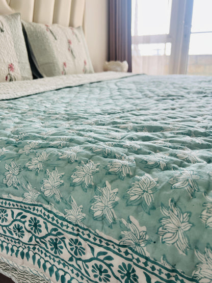 Double Bed Handblock Reversible Quilt