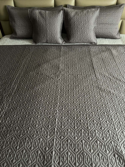 Charcoal Quilted Bedcover 5pc Set