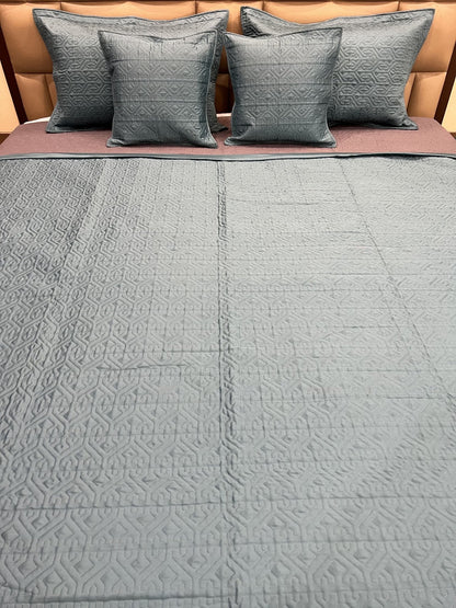 Teal Quilted Bedcover 5pc Set