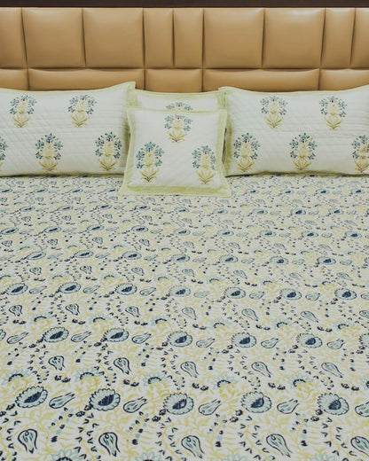 Handblock Quilted Bedcover 5pc Set