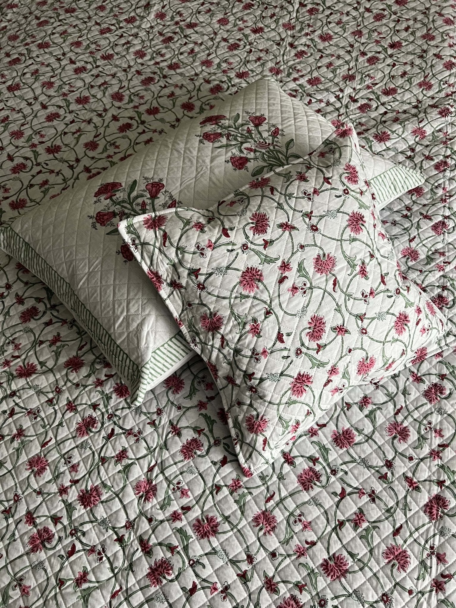 Handblock Quilted Bedcover 5pc Set