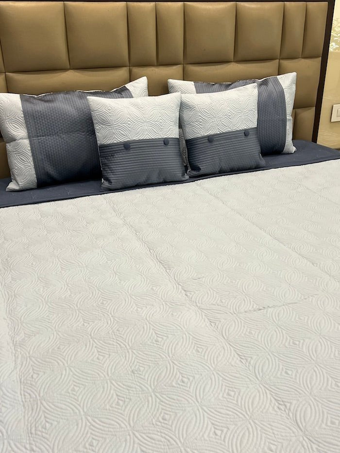 Baby Blue Quilted Bedcover 5pc Set