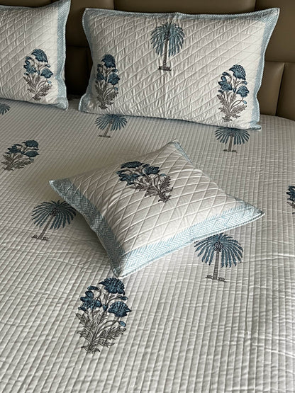 Handblock Quilted Bedcover 5pc Set