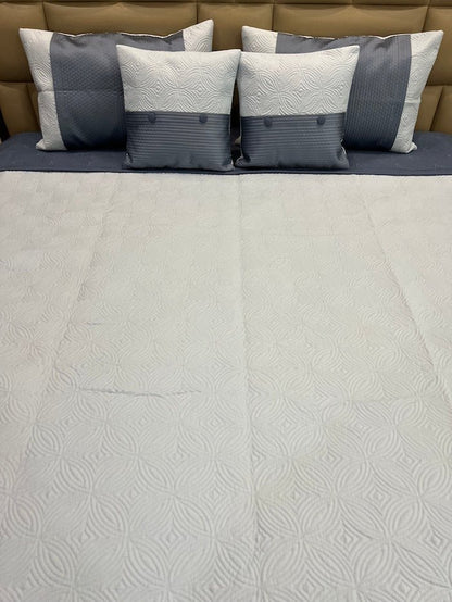 Baby Blue Quilted Bedcover 5pc Set